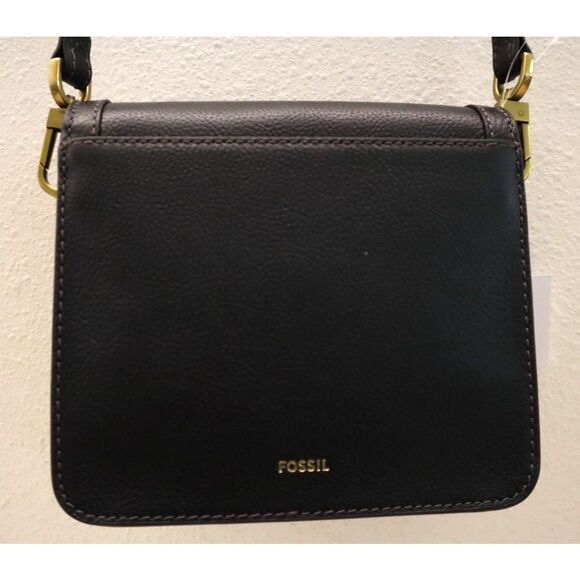 Fossil SHB3070001 Women's Black Ainsley LiteHide Leather Sm. Flap Crossbody - Picture 16 of 16